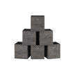 Set of 6 Storage Boxes – Non-Woven and Oxford Fabric – Rustic Brown and Black – Foldable with Handle