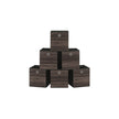 Set of 6 Foldable Storage Bins – Oxford and Non-Woven Fabric – Chestnut Brown – Featuring Handles