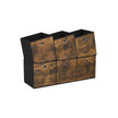 Foldable Storage Cubes – Oxford & Non-Woven Fabric – Rustic Brown & Black – Set of 6, 33cm Size with Handles