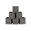 Set of 6 Foldable Non-Woven Fabric Storage Boxes – Gray – 33 x 33 x 33 cm – With Handle
