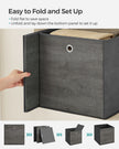 Set of 6 Foldable Non-Woven Fabric Storage Boxes – Gray – 33 x 33 x 33 cm – With Handle