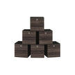 Set of 6 Foldable Storage Bins – Non-Woven Fabric – Misty Grey – With Handles, 33 x 33 x 33 cm