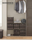 Set of 6 Foldable Storage Bins – Non-Woven Fabric – Misty Grey – With Handles, 33 x 33 x 33 cm