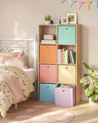 Set of 6 Collapsible Storage Cubes – Fabric – Rainbow – Fits Cube Storage Unit