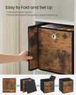Foldable Storage Cubes – Fabric – Rustic Brown and Ink Black – Set of 8, Ideal for Organizers and Shelves