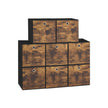 Foldable Storage Cubes – Fabric – Rustic Brown and Ink Black – Set of 8 for Organizing Clothes
