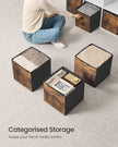 Foldable Storage Cubes – Fabric – Rustic Brown and Ink Black – Set of 8 for Organizing Clothes