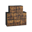 Foldable Storage Cubes – Fabric – Rustic Brown and Ink Black – Set of 8, Ideal for Organizers and Shelves