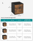 Foldable Storage Cubes – Fabric – Rustic Brown and Ink Black – Set of 8, Ideal for Organizers and Shelves