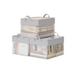 Medium Fabric Storage Bins – Dove Grey – Set of 3 – Foldable Design with Handles