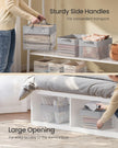 Medium Fabric Storage Bins – Dove Grey – Set of 3 – Foldable Design with Handles