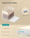 Medium Fabric Storage Bins Set of 3 – Cream White – Foldable with Handles