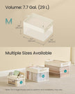 Medium Fabric Storage Bins Set of 3 – Cream White – Foldable with Handles