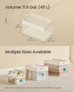 Set of 3 Large Fabric Storage Bins – Fabric – Cream White – Foldable Design