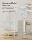 Portable Clothes Wardrobe – Fabric – Natural Beige – Foldable with Hanging Rods and Storage Shelves