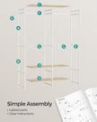Portable Clothes Wardrobe – Fabric – Natural Beige – Foldable with Hanging Rods and Storage Shelves
