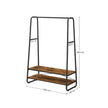 Heavy-Duty Clothes Rack – Steel – Rustic Brown and Black – Includes Shelves and S-Hooks