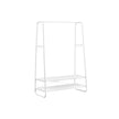 Clothes Rail – Steel – Cloud White and Matte White – Heavy-Duty with 2 Shelves and 6 S-Hooks