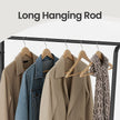 Garment Rack – Metal and Wood – Brown and Black – 5-Tier Shelves and 6 Hooks