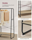 Clothes Rack – Metal and Wood – Turquoise and Brown – 5-Tier with Shoe Shelf and 6 Side Hooks