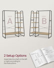 Clothes Rack – Metal and Wood – Turquoise and Brown – 5-Tier with Shoe Shelf and 6 Side Hooks