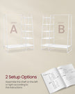 Clothes Rack – Metal and Wood – Cloud White and Matte White – 5-Tier with Shoe Shelf and 6 Side Hooks