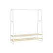 Clothes Rail – Steel – Rustic Brown and Black – Heavy-Duty with 2 Shelves and 6 S-Hooks