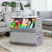 Stackable Storage Boxes – Metal Frame – Grey – Set of 3 with Lid and Magnetic Closure