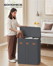Laundry Basket – Fabric – Ink Black – Three Compartments with Washable Liner and Labels