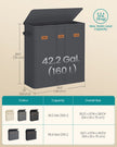 Laundry Basket – Fabric – Ink Black – Three Compartments with Washable Liner and Labels