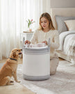 Laundry Hamper – Fabric – Dove Grey – 60 L with Lid and Handles