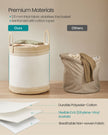 Laundry Hamper – Fabric – Camel Brown – 60 L with Lid and Drawstring Closure