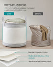 Laundry Hamper – Fabric – Dove Grey – 90 L with Lid and Drawstring