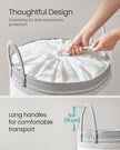 Laundry Hamper – Fabric – Dove Grey – 90 L with Lid and Drawstring