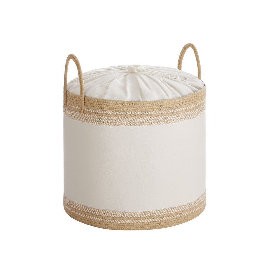 Laundry Hamper – Fabric – Camel Brown – 90 L with Lid and Drawstring Closure