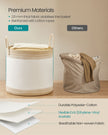 Laundry Hamper – Fabric – Camel Brown – 90 L with Lid and Drawstring Closure