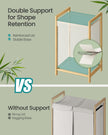 2-Compartment Laundry Basket - 100L - Bamboo Frame - Reinforced Lid - Removable Bag
