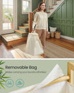 2-Compartment Laundry Basket - 100L - Bamboo Frame - Reinforced Lid - Removable Bag