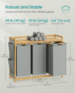 Laundry Basket – Fabric – Dove Grey – 3-Compartment with Shelf & Pockets, 150L Capacity