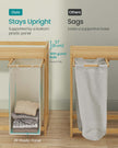 4-Compartment Laundry Basket – Fabric – Cream White – With Shelf and Side Pockets