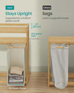 Laundry Hamper – Fabric – Cream White – Multiple Compartments with Shelf and Side Pockets