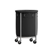 Round Laundry Hamper – Steel Frame – Grey – Removable Bag with Wheels