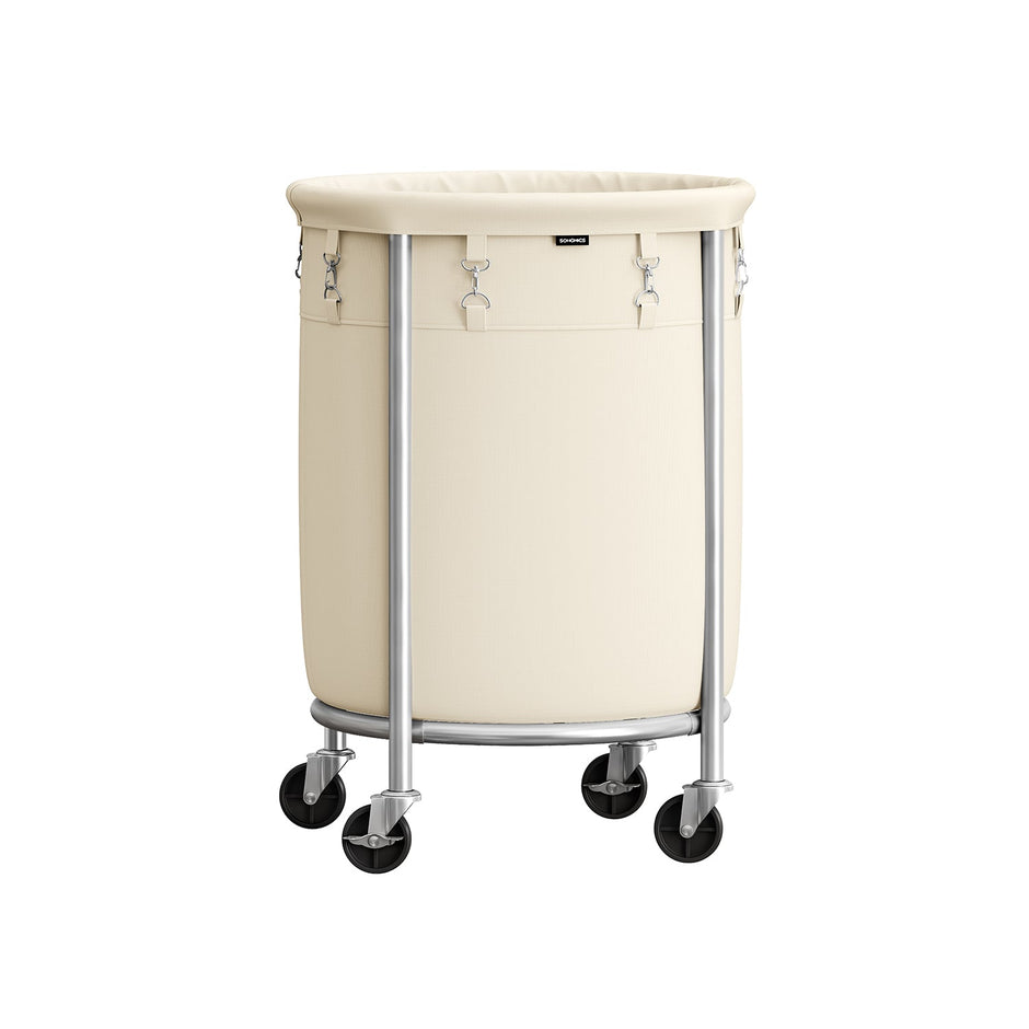 Laundry Trolley – Steel Frame – Gray – 110L Capacity with Removable Bag and Wheels