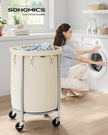 Laundry Trolley – Steel Frame – Gray – 110L Capacity with Removable Bag and Wheels