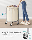 Laundry Trolley – Steel Frame – Gray – 110L Capacity with Removable Bag and Wheels