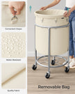 Laundry Trolley – Steel Frame – Gray – 110L Capacity with Removable Bag and Wheels