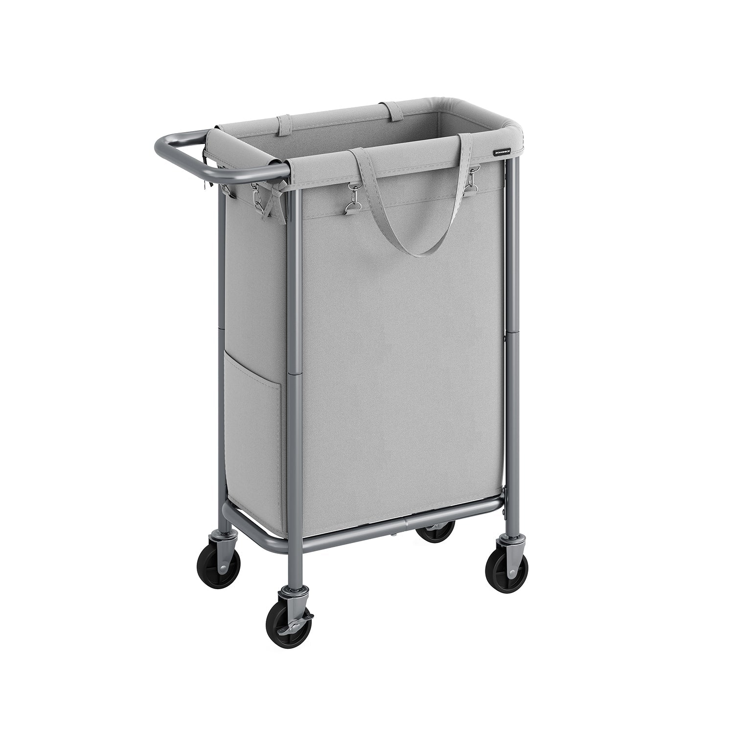 Laundry Basket – Steel Frame – Dove Grey – 90L Capacity with Removable Liner and Wheels