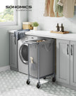 Laundry Basket – Steel Frame – Dove Grey – 90L Capacity with Removable Liner and Wheels