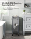 Laundry Basket – Steel Frame – Dove Grey – 90L Capacity with Removable Liner and Wheels