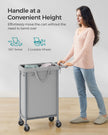 Laundry Basket – Steel Frame – Dove Grey – 90L Capacity with Removable Liner and Wheels